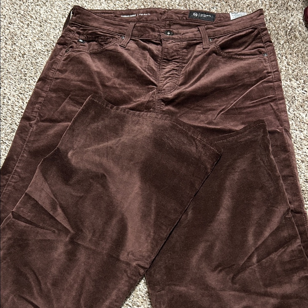 Farrah Boot Brown Wide leg Corduroy Pants High-Rise Fit Size 28 x 32